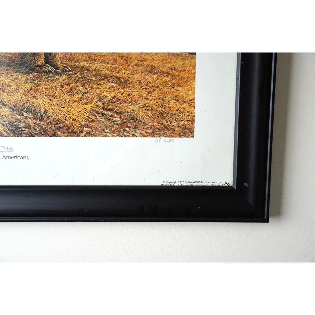 Limited Edition Print “Curious Trio” for Ruger North American by Frank Cable Signed and Numbered 186/950