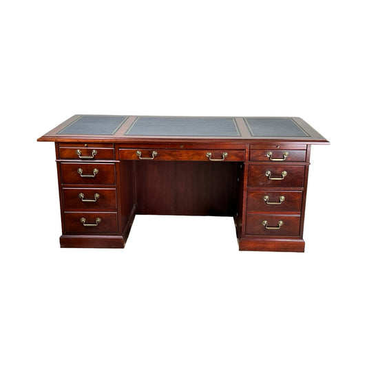 Vintage Mahogany Executive Desk by Kimball Purportedly Formerly Belonging to the CEO of MassMutual