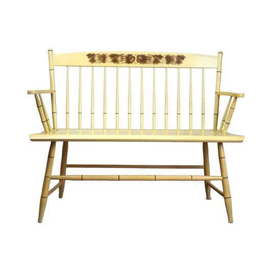 Vintage Hitchcock White Harvest Deacons Bench