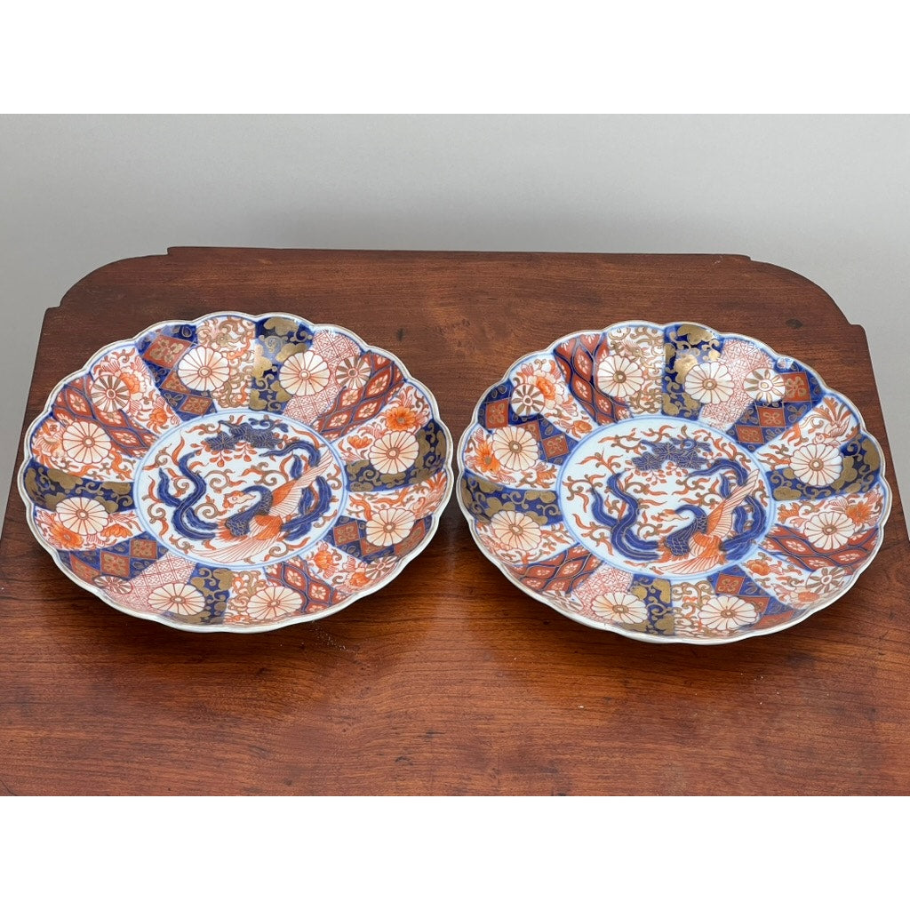 Antique Pair Meiji/Taisho Period Imari Plates