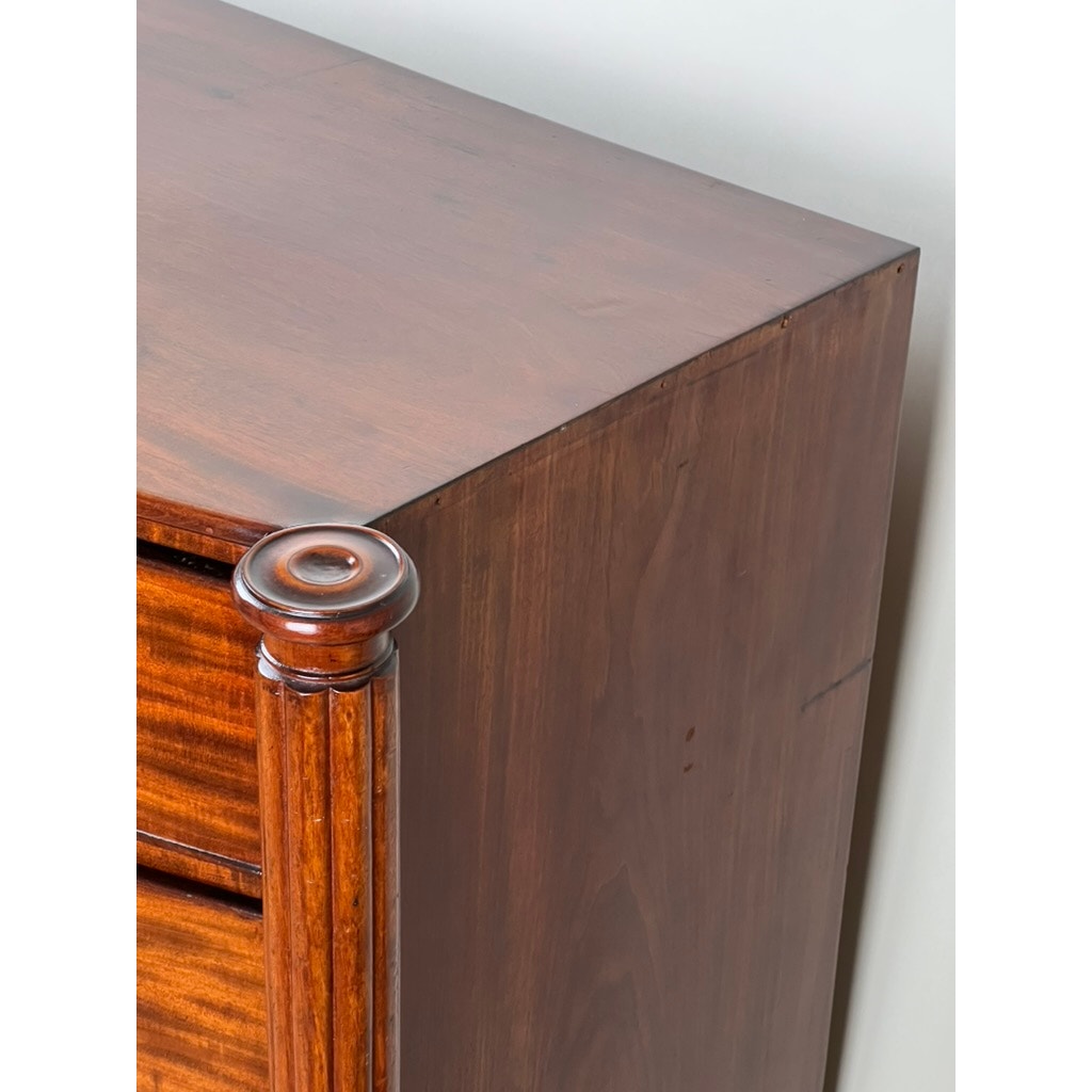 Antique Federal Period Sheraton Mahogany Bow Front Chest c. 1830