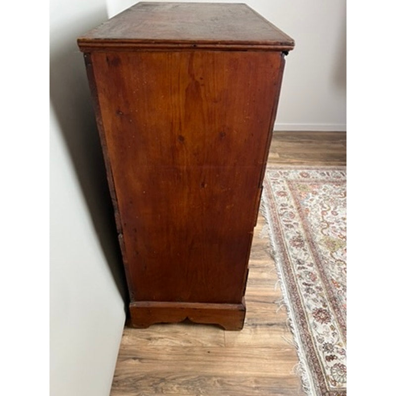 Late 18th century Chippendale pine blanket chest with bracket feet