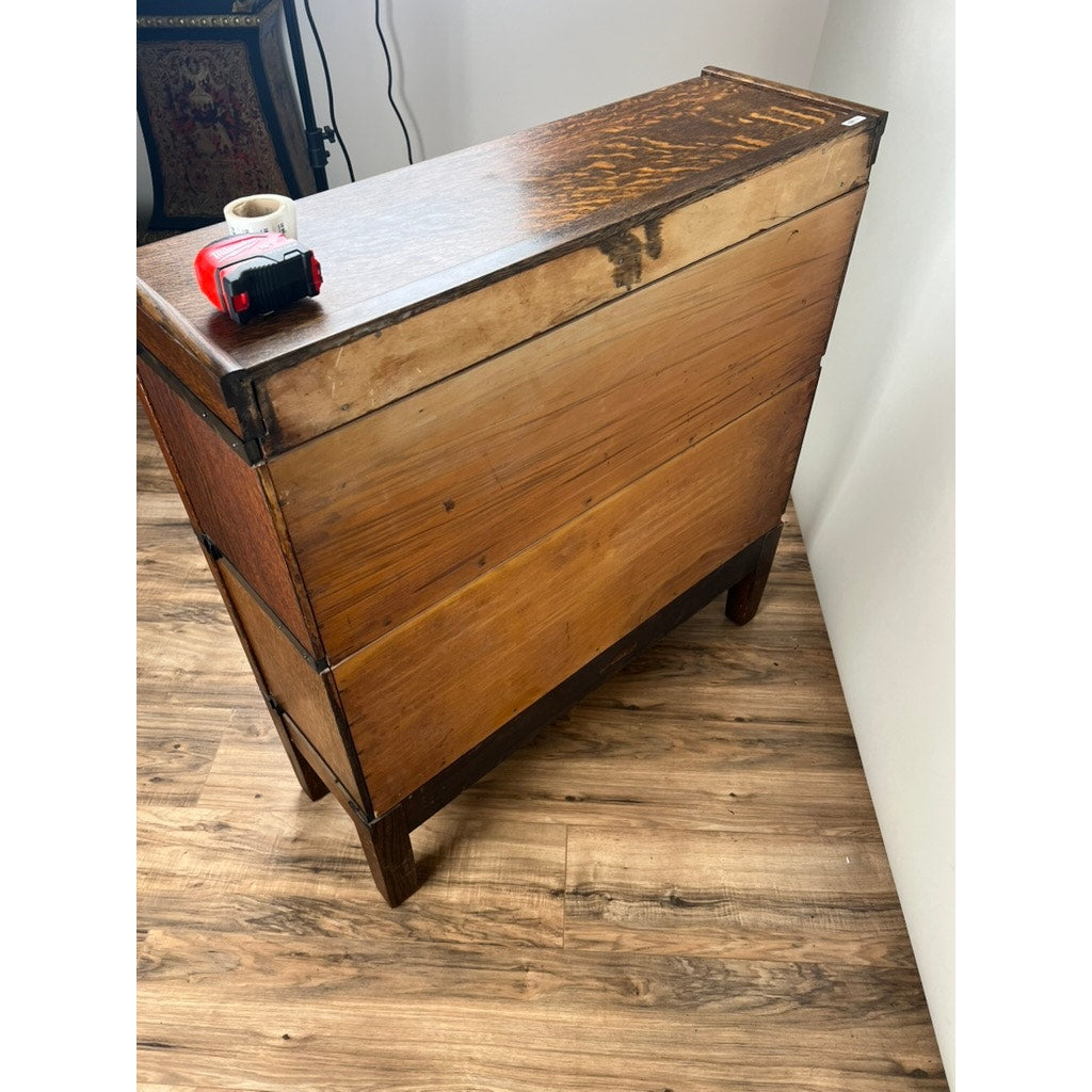 Early 20th century Globe-Wernicke oak barrister bookcase, antique two stack bookcase.