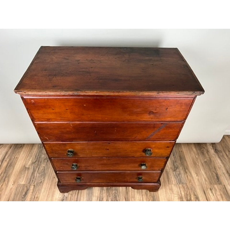 Late 18th century Chippendale pine blanket chest with bracket feet