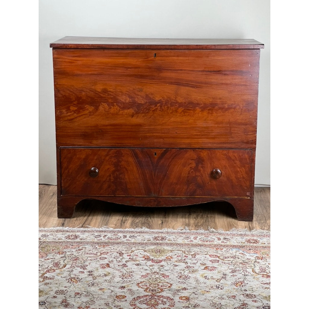 Antique Grain Painted Pine One Drawer Blanket Chest Probably Barnstable Cape Cod c. 1820