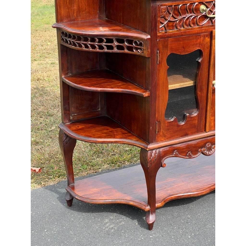 Vintage Chippendale Style Solid Mahogany Etagere