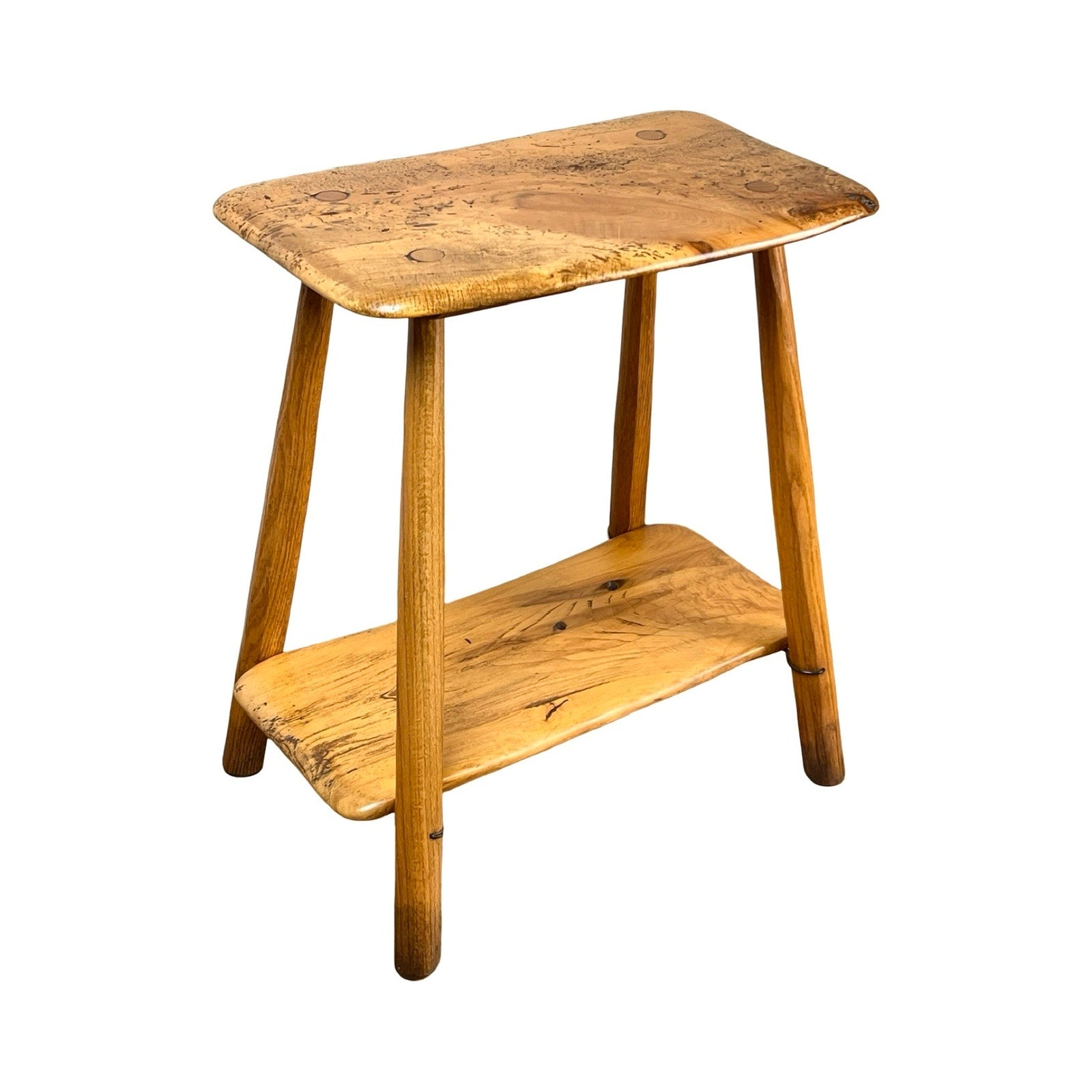 A Vintage Wabi Sabi Bench crafted from spalted maple and signed by Neil Panyik—ideal for those who appreciate handcrafted, unique studio furniture with natural wood grain character.