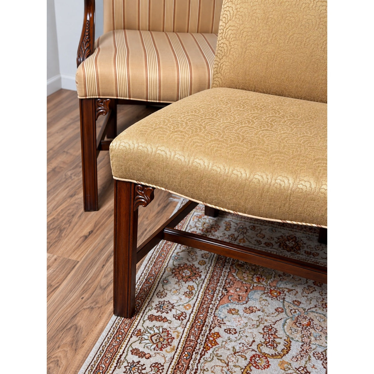 Set of 8 Henkel Harris Mahogany Chippendale Dining Chairs
