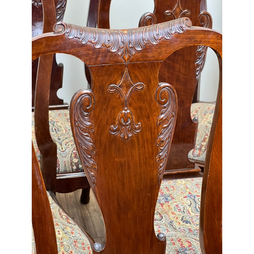 Set of 12 George II Style Mahogany Dining Chairs c. Early 20th C.