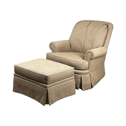 Vintage Jessica Charles upholstered rocking club chair with ottoman