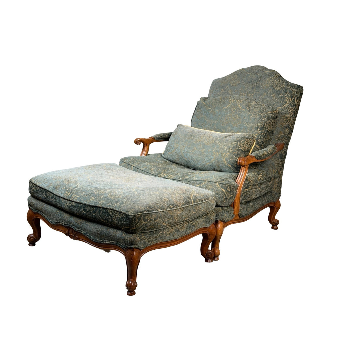 Lillian August Oversized French Bergère Lounge Chair & Ottoman, Down Filled