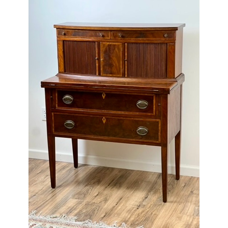 Antique Federal Mahogany Tambour Secretary c. 1830