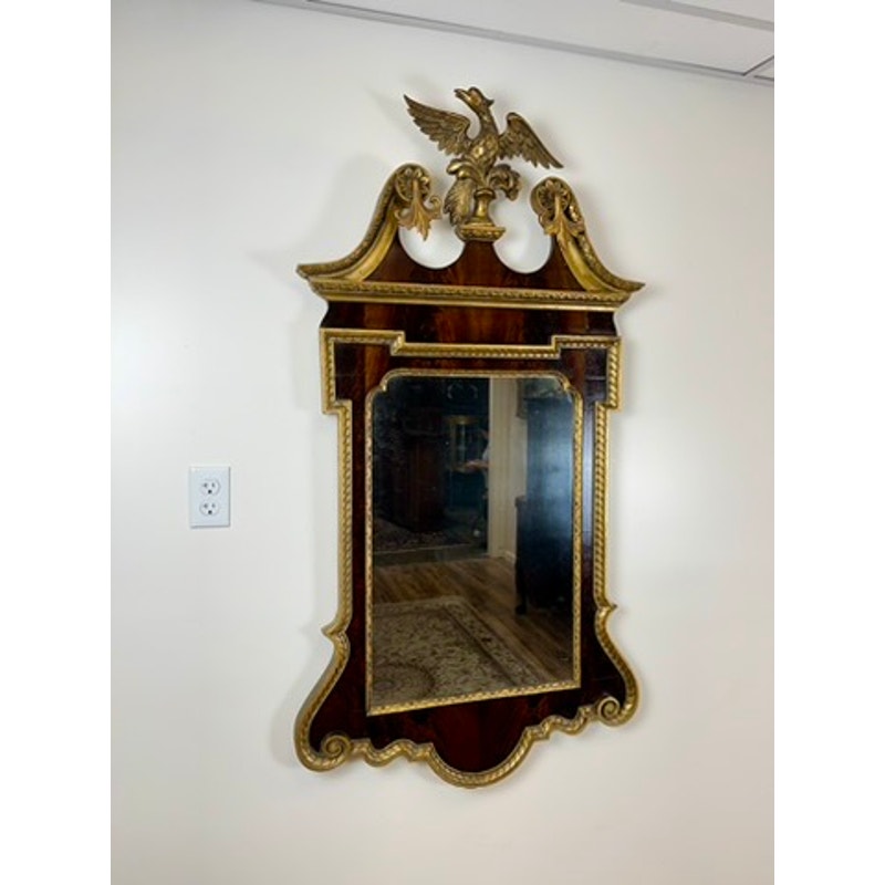 Antique American Federal Parcel-gilt Mahogany Wall Mirror c. 1830