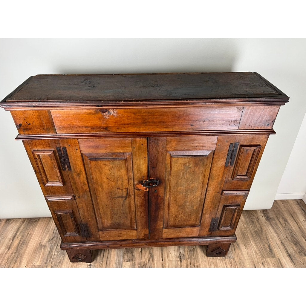 Antique Continental Pine Cupboard Probably German c. Early 18th Century