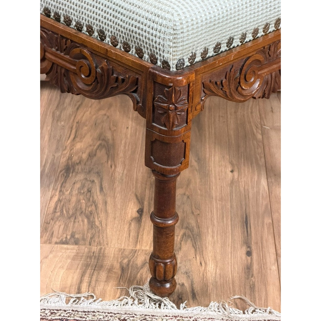 Italian Renaissance Revival Carved Walnut Corner Chair, c.1880