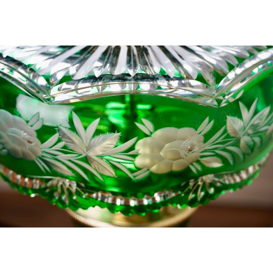 Vintage Dresden by Peck Ruby Cut Crystal Table Lamp