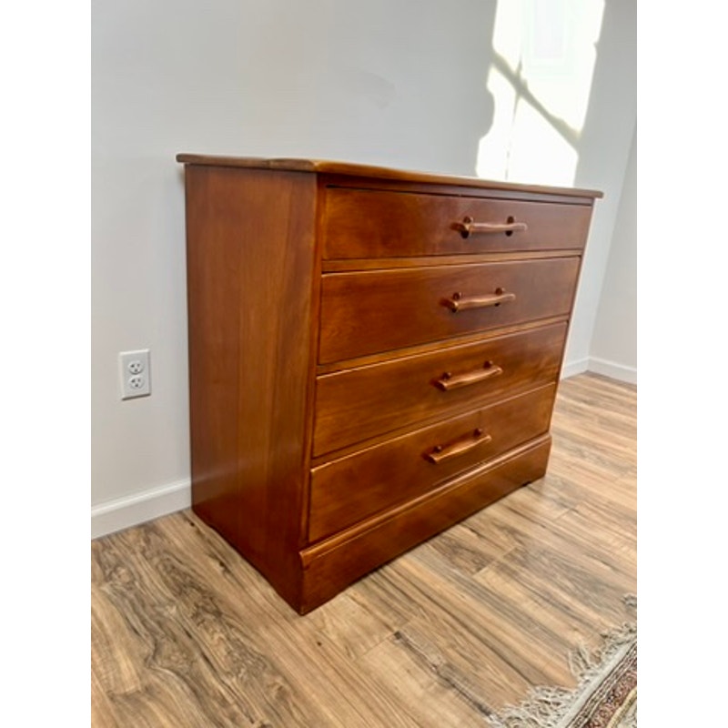 Vintage Mid-Century Rock Maple Four Drawer Chest by Cushman