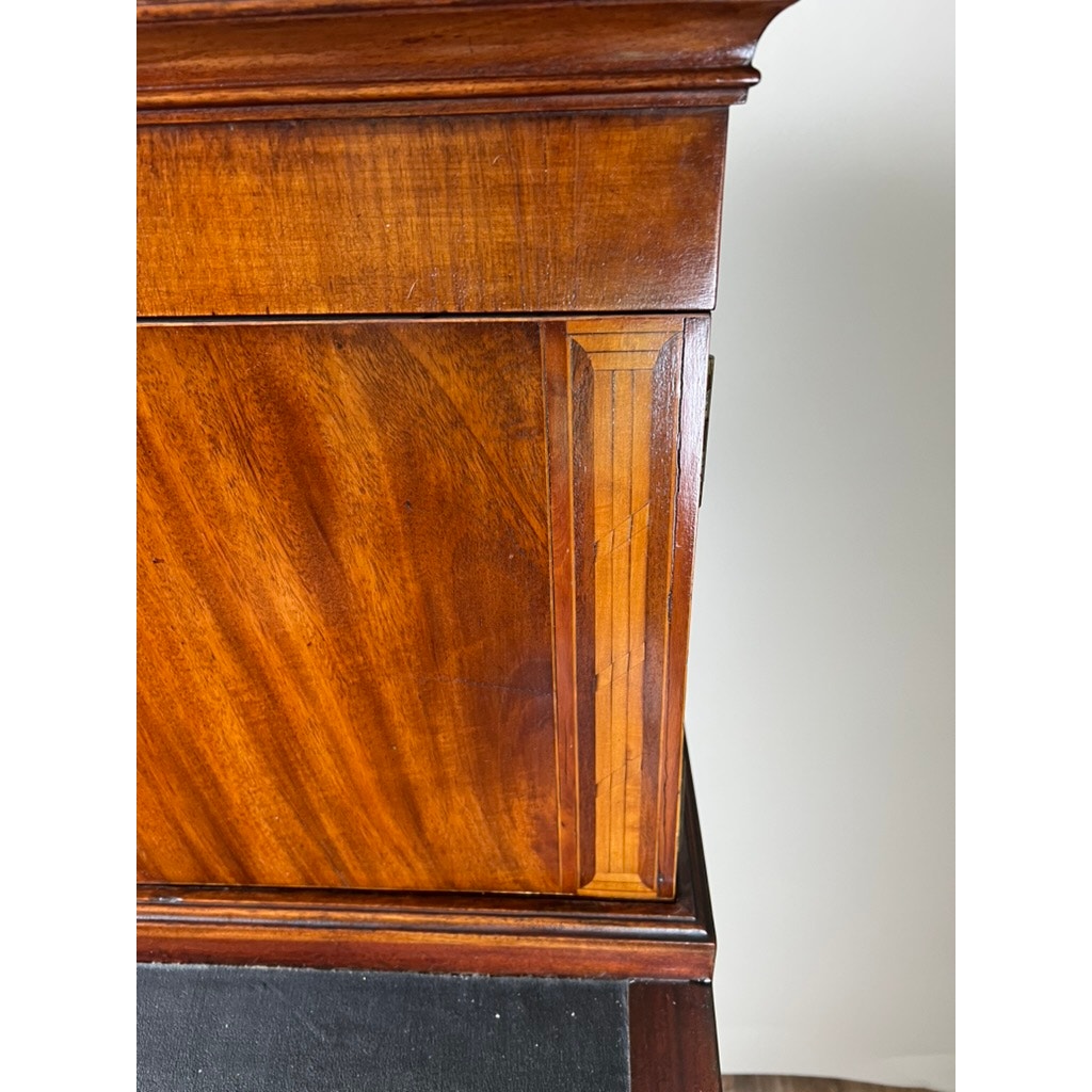 Antique Federal Period Flame Mahogany Blind Door Secretary c. Early 19th Century