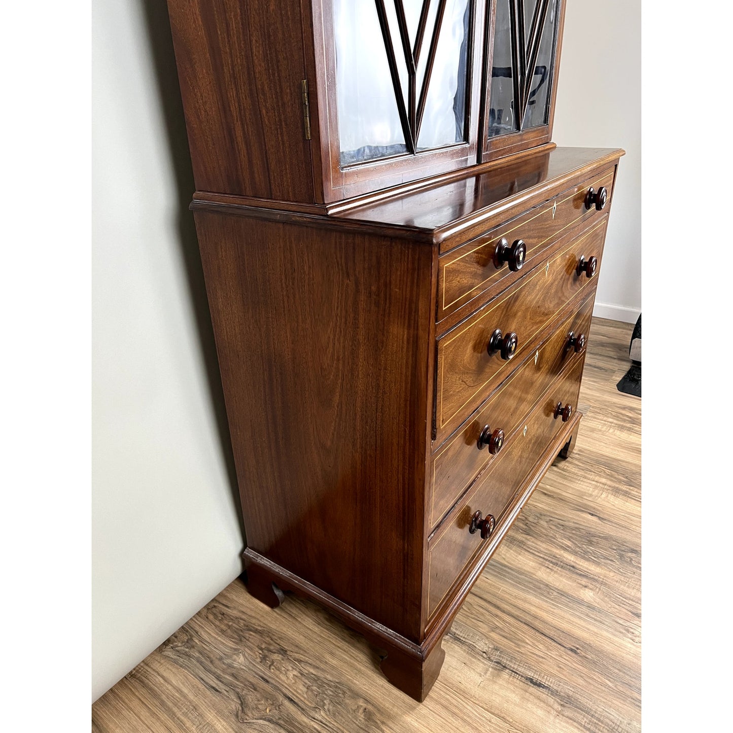 Antique George IV Mahogany Stepback Bookcase c. 1830