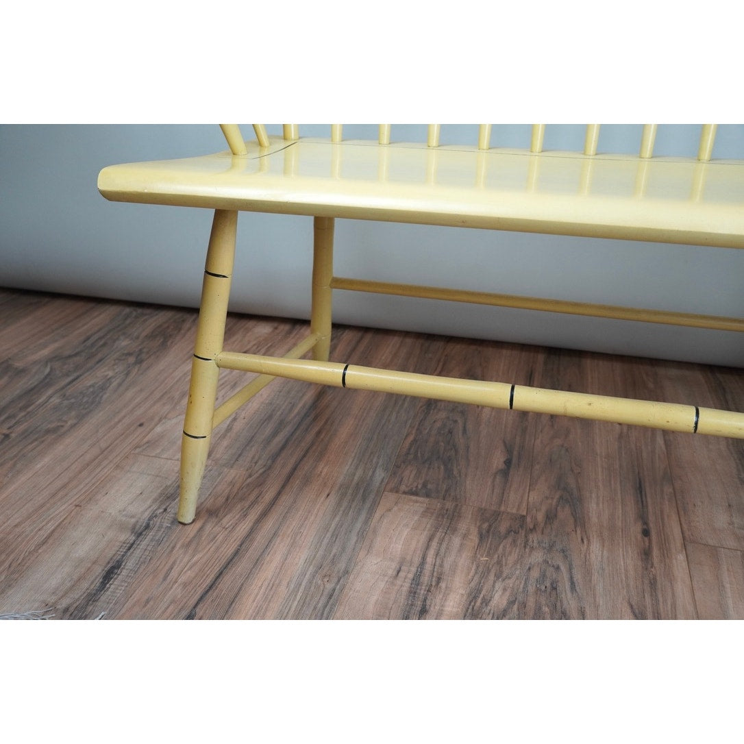 Vintage Hitchcock White Harvest Deacons Bench