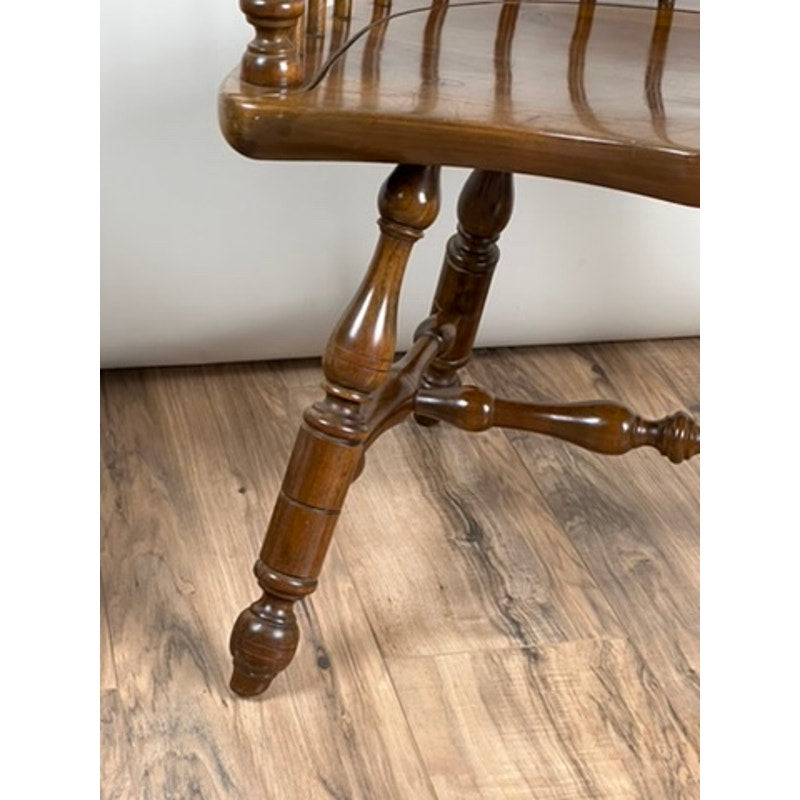 Pair of Stickley Windsor chairs in warm cherry finish with light wear