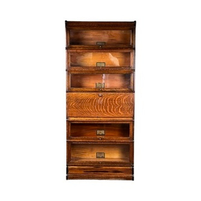 Antique Globe-Wernicke Quarter Sawn Oak 6-Stack Barrister Bookcase Secretary Desk c. 1905–1915