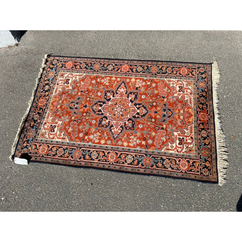 Vintage Heriz Persian Area Rug 4x6