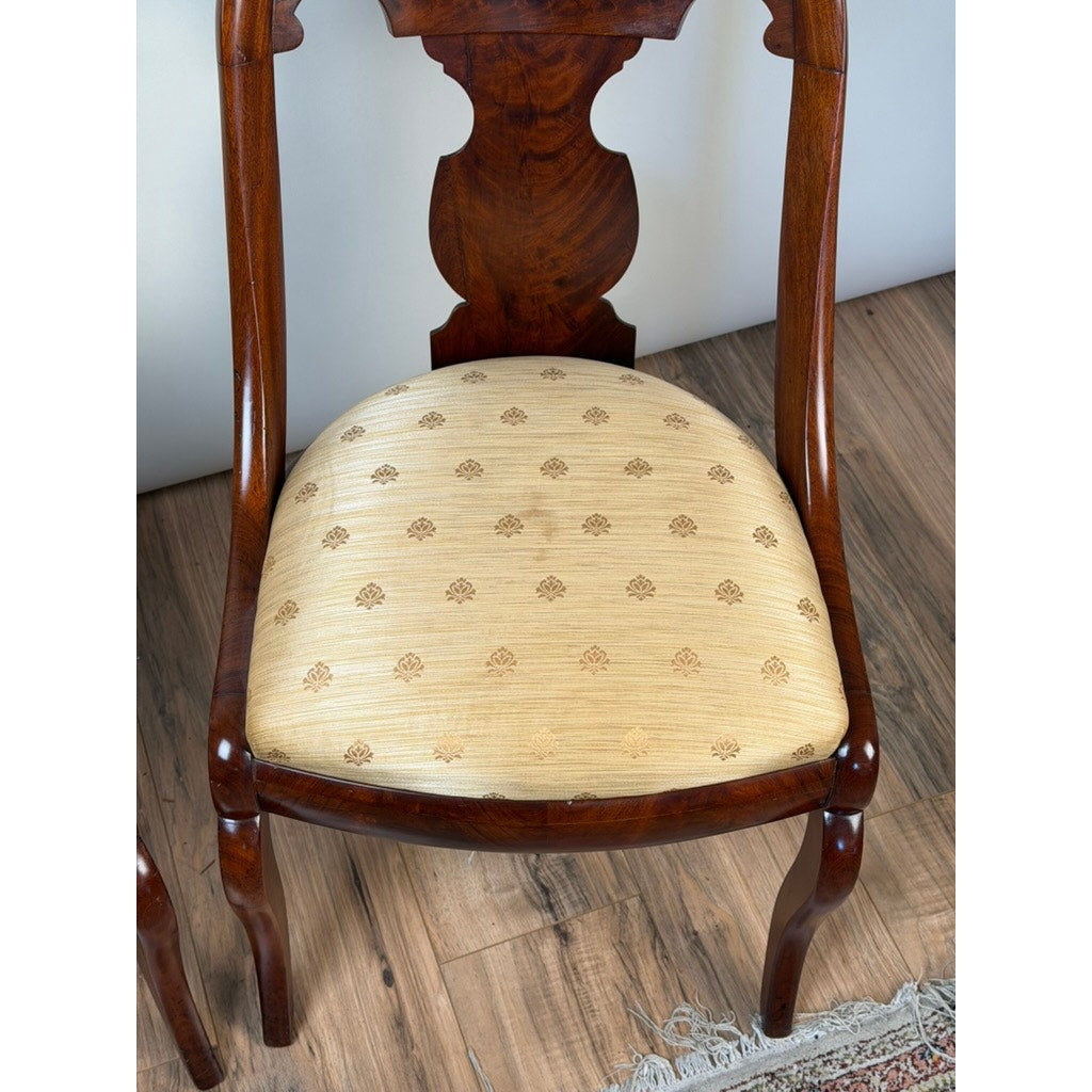 Pair Federal Period Mahogany Saber-Leg Side Chairs, c. 1820