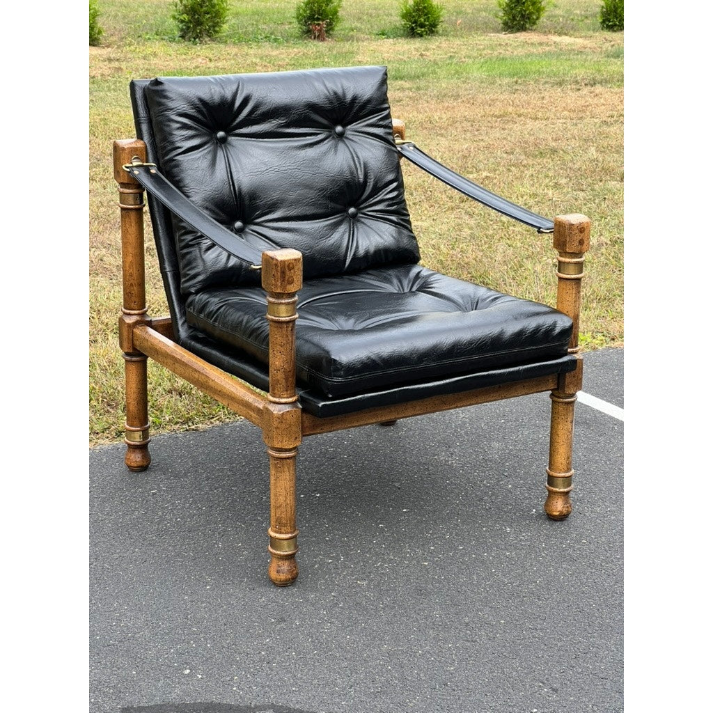 Vintage Mid-Century Modern Campaign Style Sling Chair dated 1970