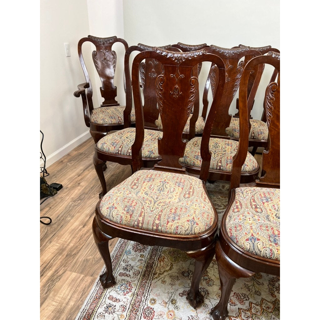 Set of 12 George II Style Mahogany Dining Chairs c. Early 20th C.