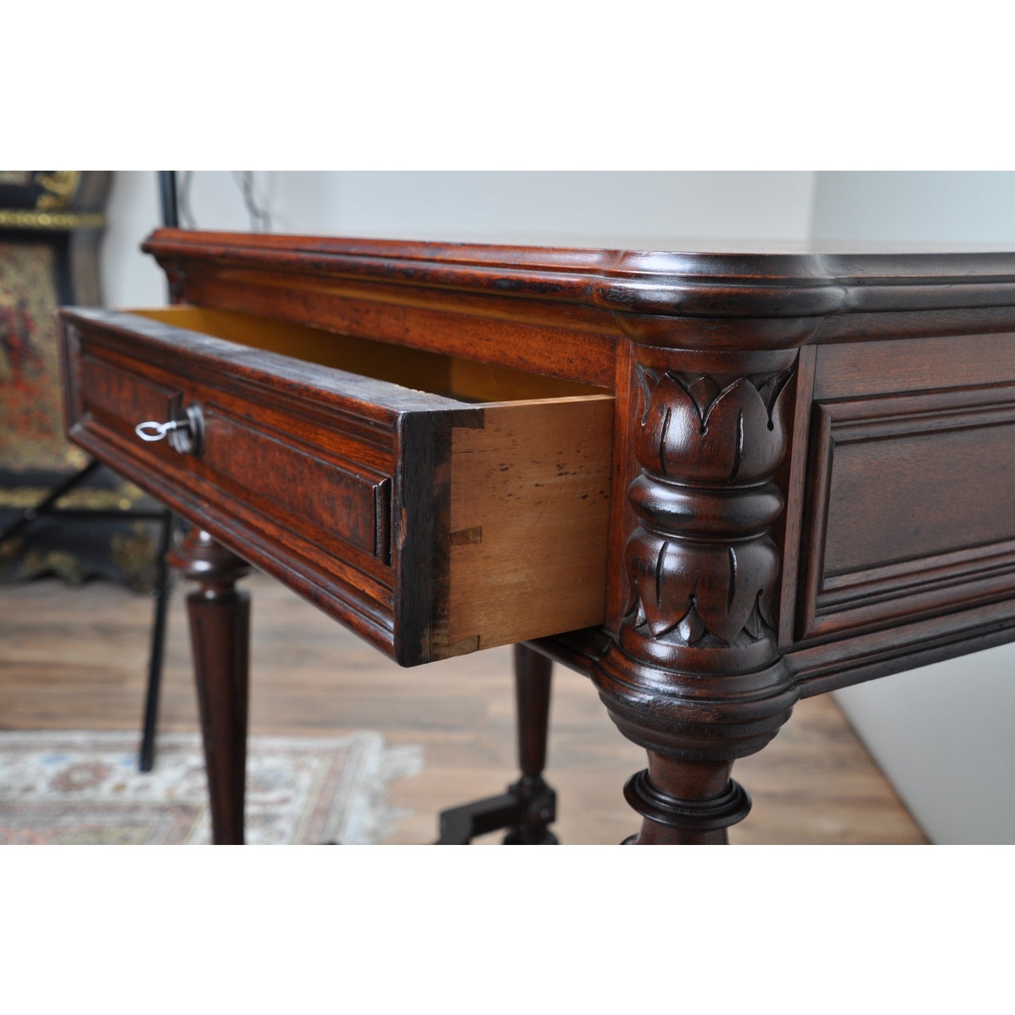 Fine Antique Victorian Black Walnut One Drawer Stand c. 1870