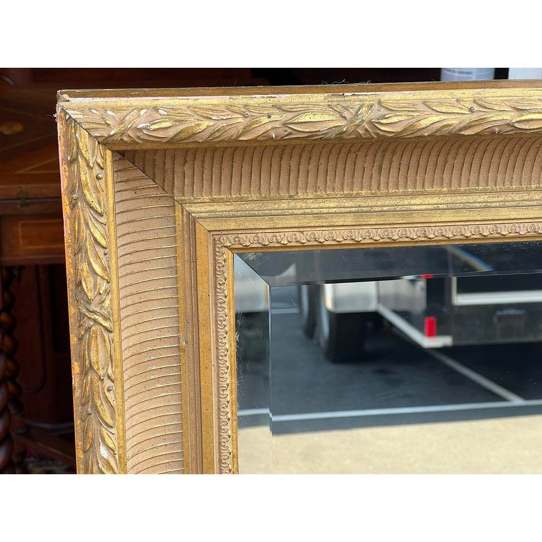 Vintage Large Beveled Glass Gilt Mirror 43 x 55