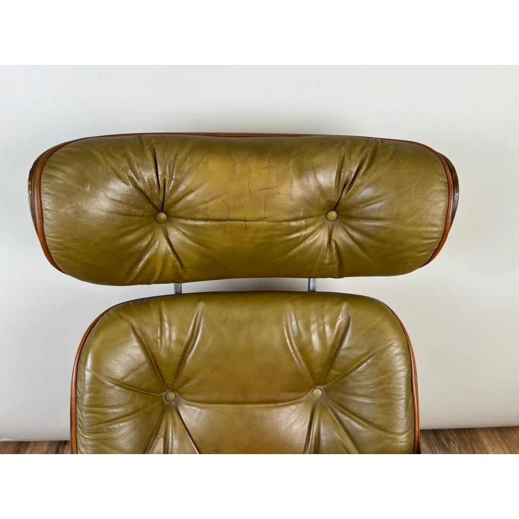 Vintage Frank Doerner for Selig Eames Style Mid-Century Modern Lounge Chair and Ottoman