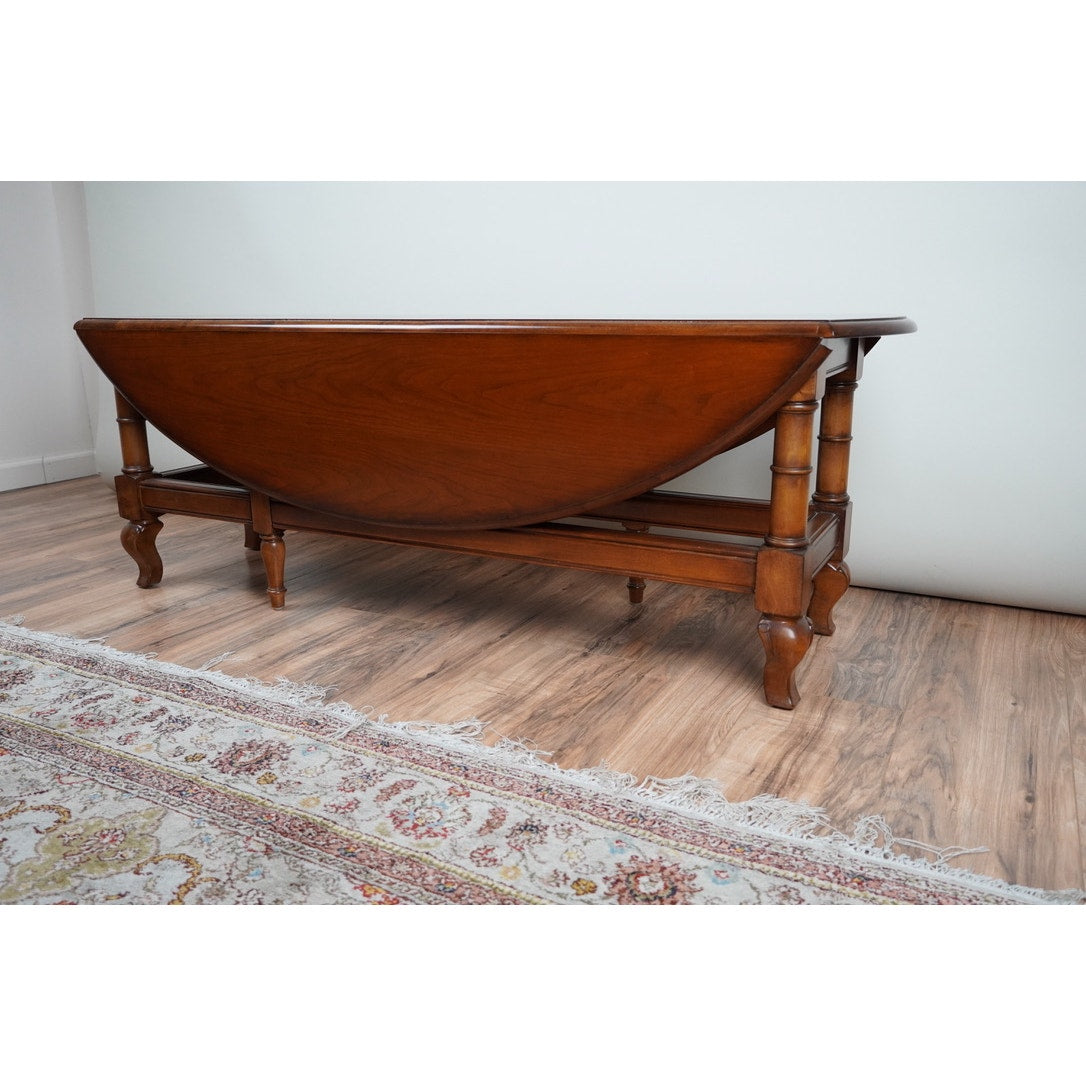 Vintage Cherry Drop Leaf Cocktail Table by Drexel Heritage
