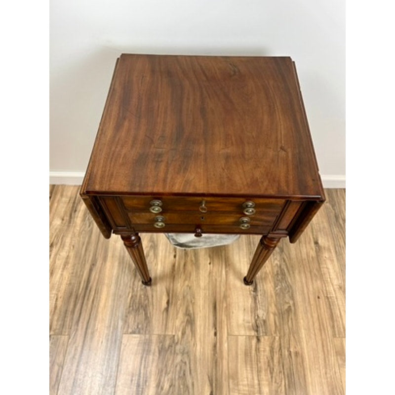 Antique Federal Mahogany Two Drawer Work Table c. 1830