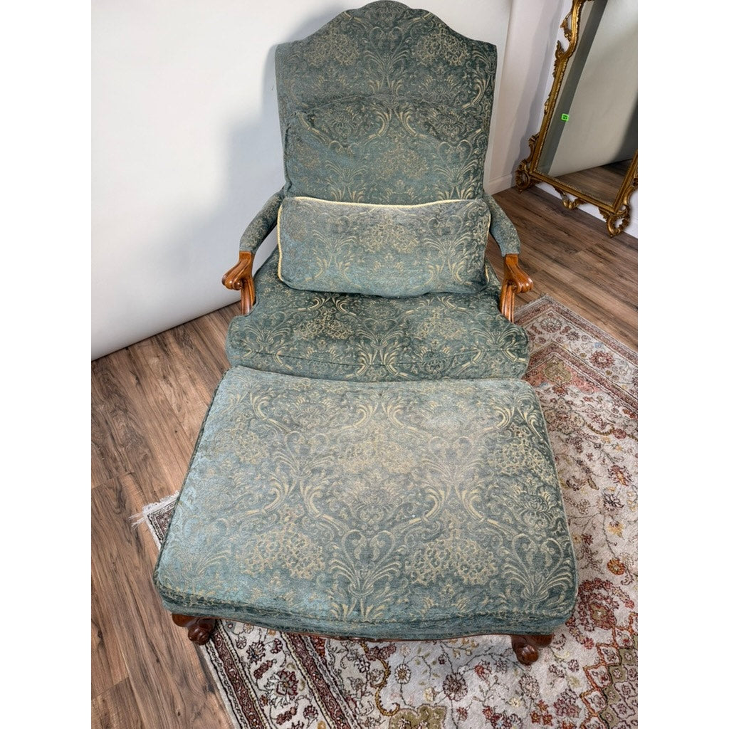 Lillian August Oversized French Bergère Lounge Chair & Ottoman, Down Filled