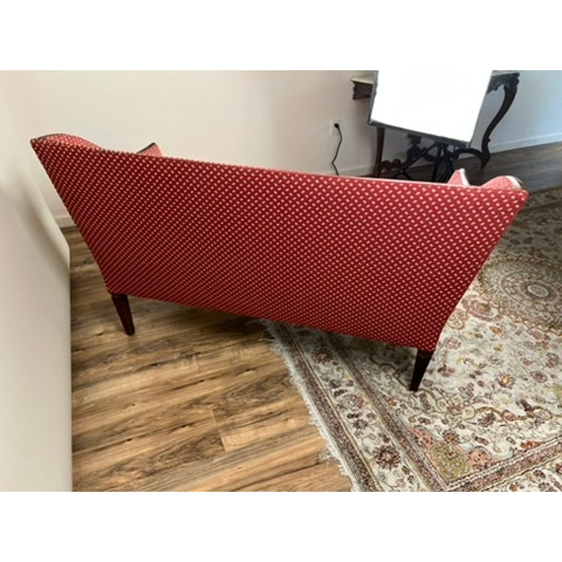 Red upholstered Continental settee c.1800 with Rothschild estate provenance