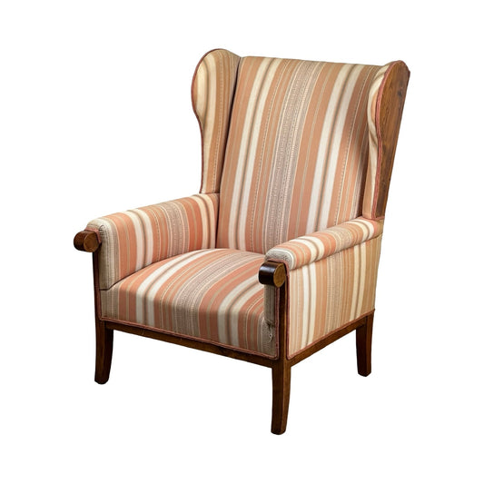Antique Biedermeier fruitwood wingback chair c.1850 Rothschild provenance