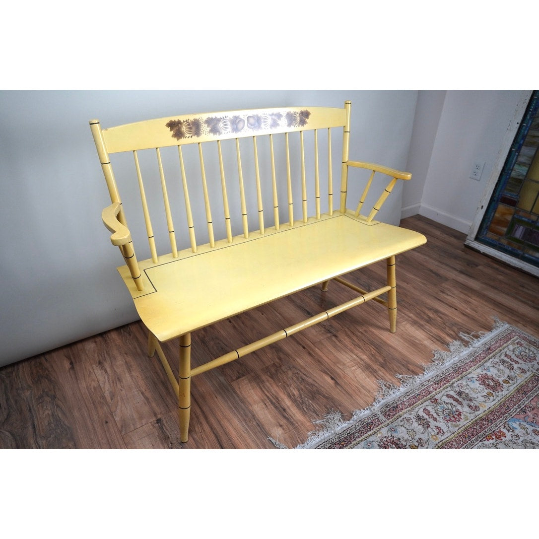 Vintage Hitchcock White Harvest Deacons Bench