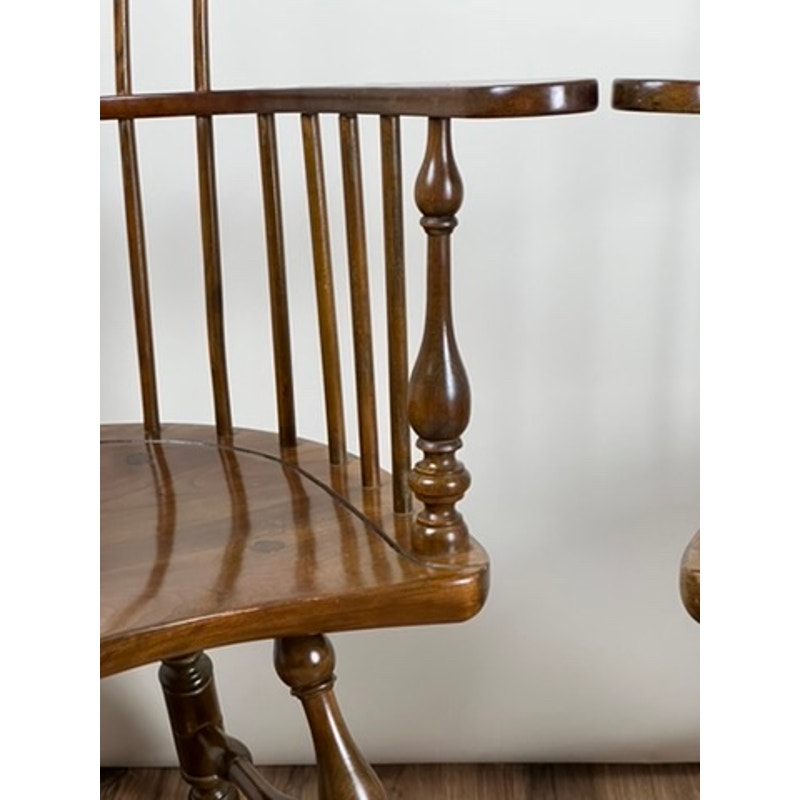 Pair of Stickley Windsor chairs in warm cherry finish with light wear