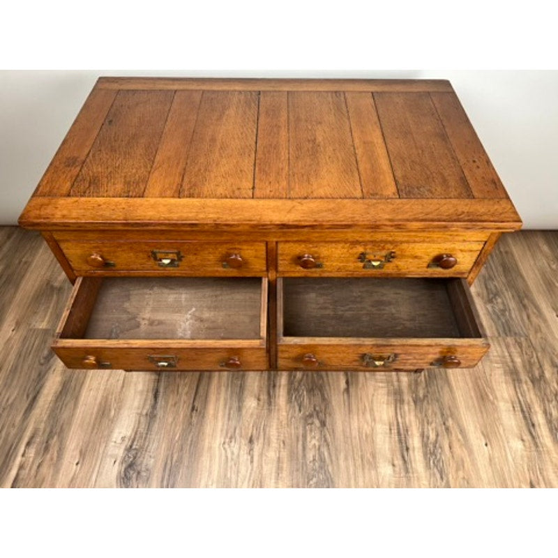 Antique c. early 20th century oak multi-drawer file, warm patina, in nice antique condition.