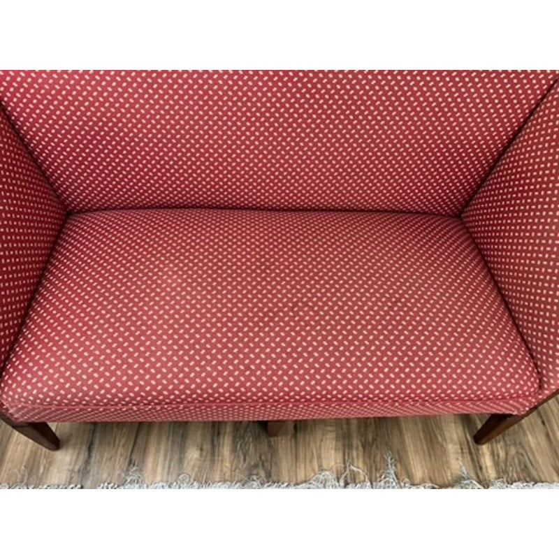 	Red upholstered Continental settee c.1800 with Rothschild estate provenance