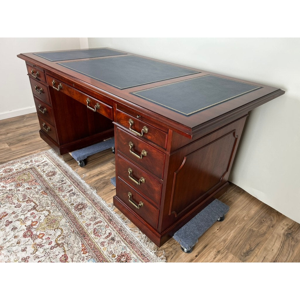 Vintage Mahogany Executive Desk by Kimball Purportedly Formerly Belonging to the CEO of MassMutual