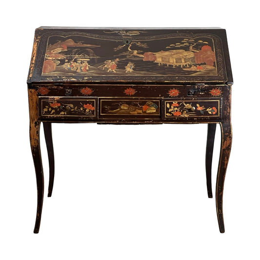 Antique French Louis XV Japanned Fall Front Desk c. 18th Century