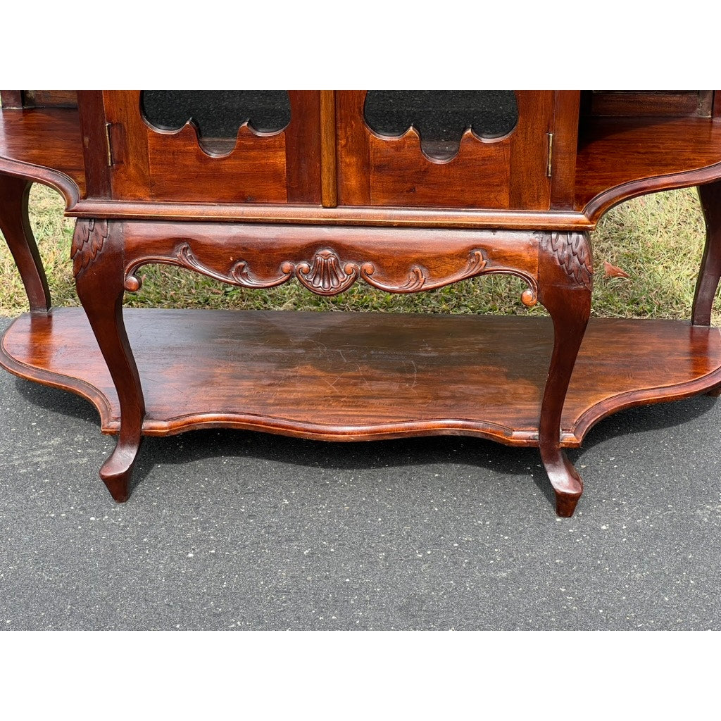 Vintage Chippendale Style Solid Mahogany Etagere