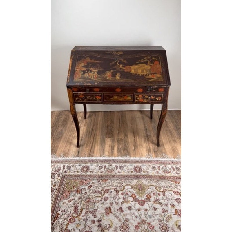 Antique French Louis XV Japanned Fall Front Desk c. 18th Century