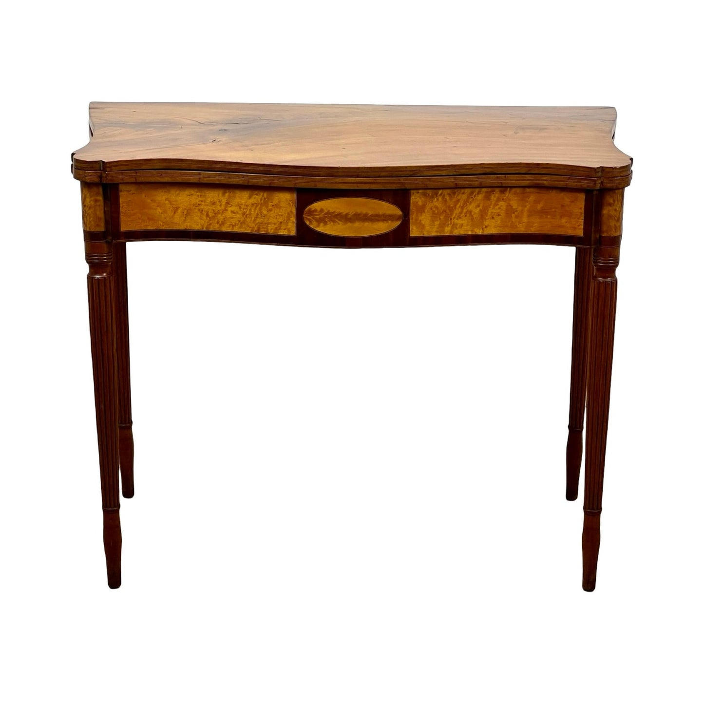 Antique Federal Mahogany and Birdseye Maple Game Table c. 1830