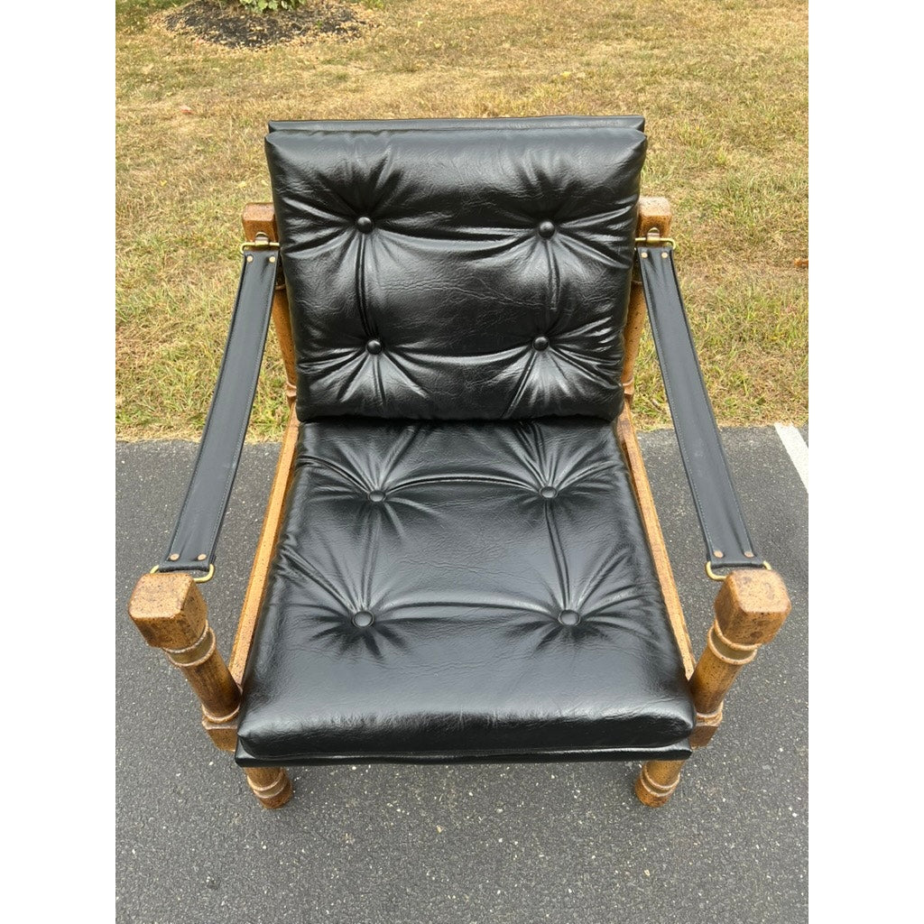 Vintage Mid-Century Modern Campaign Style Sling Chair dated 1970