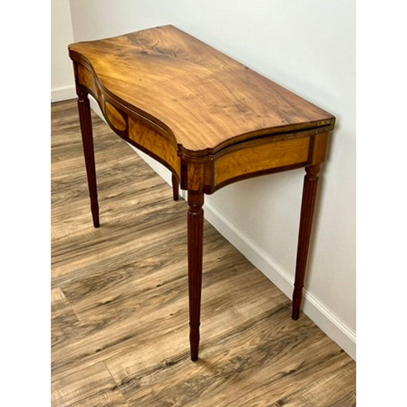 Antique Federal Mahogany and Birdseye Maple Game Table c. 1830