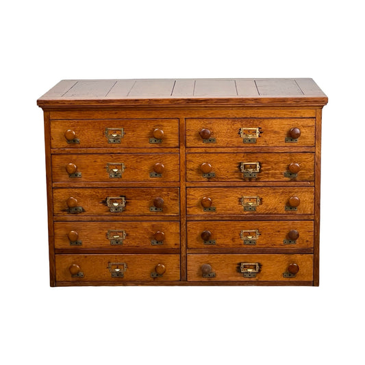 Antique Oak Multi-Drawer File c. Early 20th Century